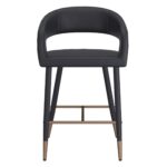 Crimson 26" Counter Stool, Set of 2, in Black Faux Leather and Black and Aged Gold 203-096BK 203 096BK 4