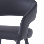 Crimson 26" Counter Stool, Set of 2, in Black Faux Leather and Black and Aged Gold 203-096BK 203 096BK 5