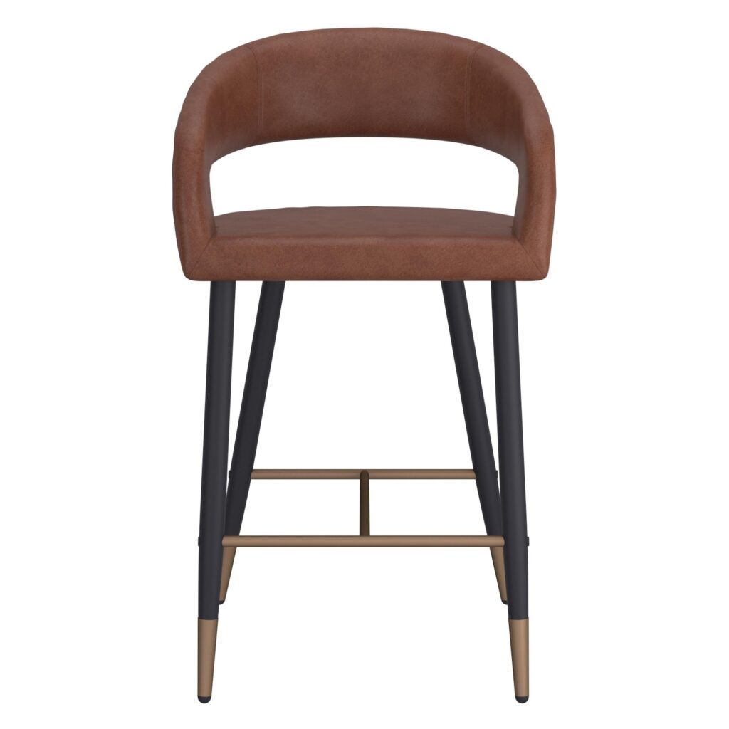Crimson 26" Counter Stool, set of 2, in Saddle and Black - Image 5