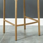 Diego 26" Counter Stool, set of 2, in Beige and Aged Gold 203-101BEG_GL 203 101BEG GL 4