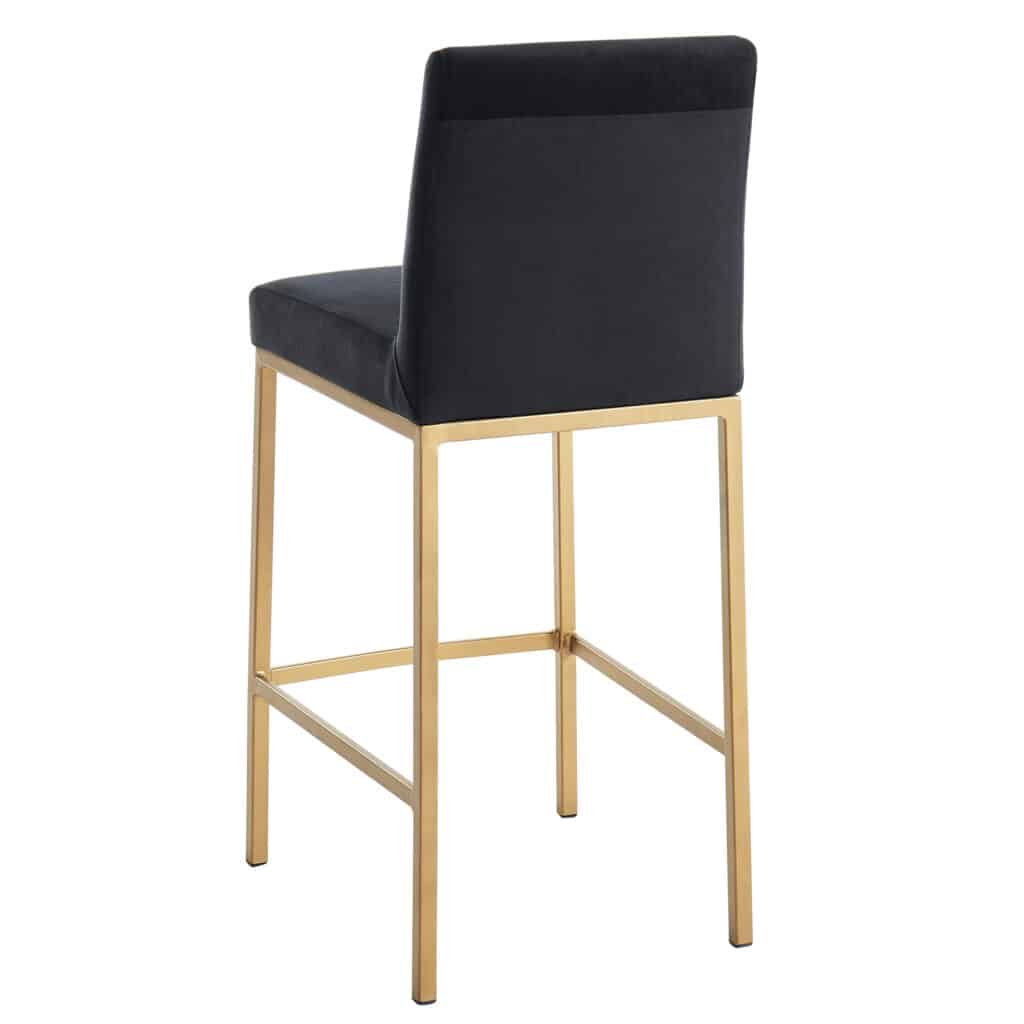 Diego 26" Counter Stool, Set of 2 in Black and Aged Gold Leg - Image 3