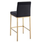 Diego 26" Counter Stool, Set of 2 in Black and Aged Gold Leg 203-101BLK/GL 203 101BLK GL 2