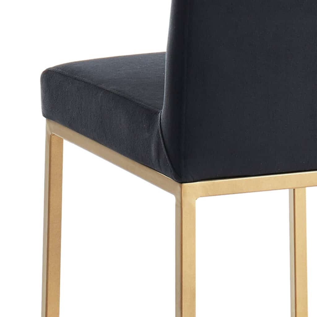 Diego 26" Counter Stool, Set of 2 in Black and Aged Gold Leg - Image 6
