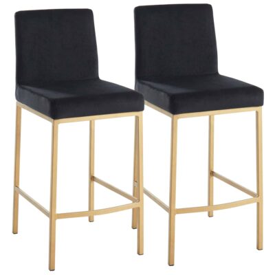 Diego 26" Counter Stool, Set of 2 in Black and Aged Gold Leg 14 Diego 26" Counter Stool, Set of 2 in Black and Aged Gold Leg 203-101BLK_GL 203 101BLK GL 6