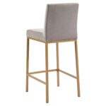 Diego 26" Counter Stool, Set of 2 in Grey and Aged Gold Leg 203-101GY/GLD 203 101GY GLD 2