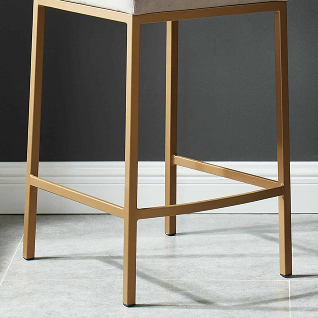 Diego 26" Counter Stool, Set of 2 in Grey and Aged Gold Leg - Image 5