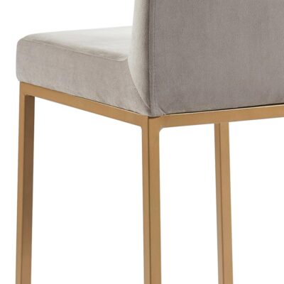 Diego 26" Counter Stool, Set of 2 in Grey and Aged Gold Leg 203-101GY_GLD 203 101GY GLD 5