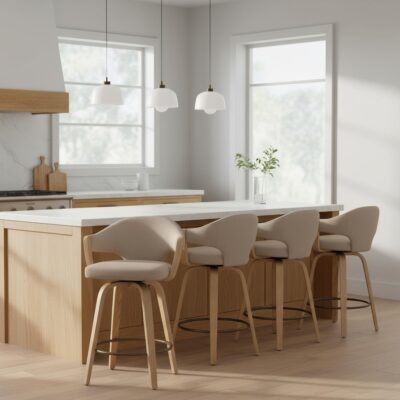 Freya 26" Counter Stool with Swivel, Set of 2 in Toffee and Natural 9 Freya 26" Counter Stool with Swivel, Set of 2 in Toffee and Natural 203-146TOF_NAT 203 146TOF NAT 1