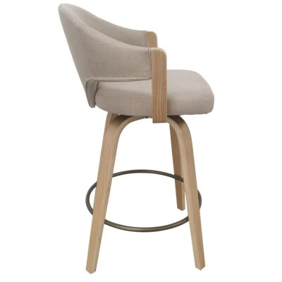 Freya 26" Counter Stool with Swivel, Set of 2 in Toffee and Natural 11 Freya 26" Counter Stool with Swivel, Set of 2 in Toffee and Natural 203-146TOF_NAT 203 146TOF NAT 3