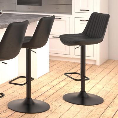 Kosi Adjustable Air-Lift Stool, Set of 2 in Black 203-190BLK 203 190BLK 1