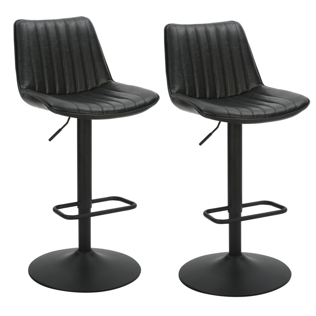 Kosi Adjustable Air-Lift Stool, Set of 2 in Black - Image 7