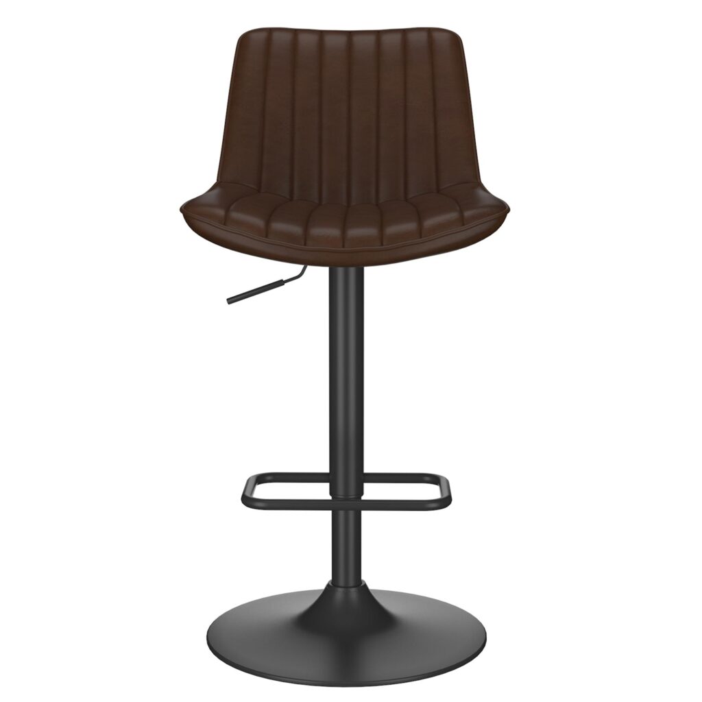 Kosi Adjustable Air-Lift Stool, set of 2, in Brown and Black - Image 5