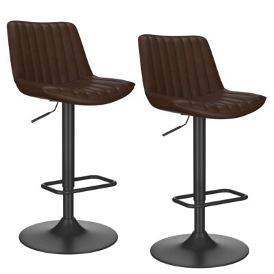 Kosi Adjustable Air-Lift Stool, set of 2, in Brown and Black 203-190BN 203 190BN 6