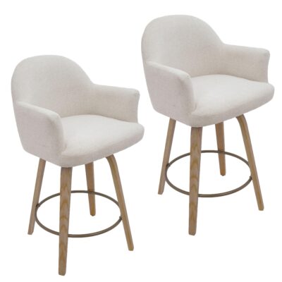 Torra 26" Counter Stool with Swivel, Set of 2 in Oat and Washed Oak 14 Torra 26" Counter Stool with Swivel, Set of 2 in Oat and Washed Oak 203-217OAT 203 217OAT 6