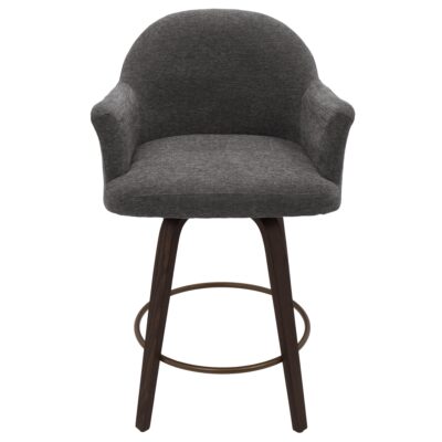 Torra 26" Counter Stool with Swivel, Set of 2 in Warm Charcoal and Dark Walnut 12 Torra 26" Counter Stool with Swivel, Set of 2 in Warm Charcoal and Dark Walnut 203-217WCH 203 217WCH 4