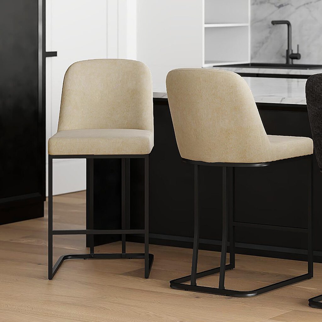 Dario 26" Counter Stool, Set of 2 in Beige - Image 2