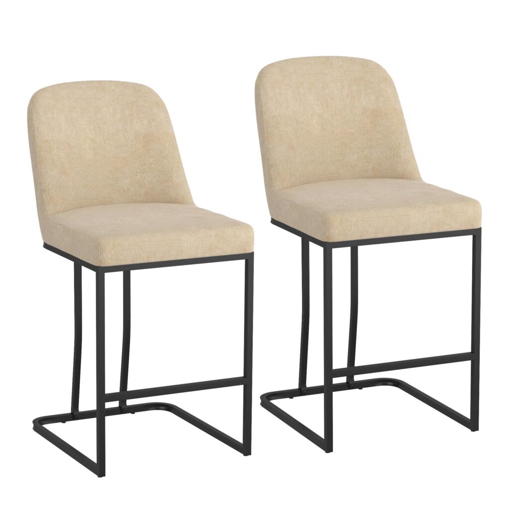 Dario 26" Counter Stool, Set of 2 in Beige - Image 7