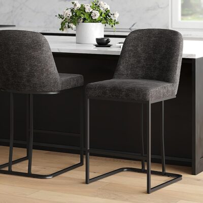 Dario 26" Counter Stool, Set of 2 in Charcoal 203-271CH 203 271CH 1