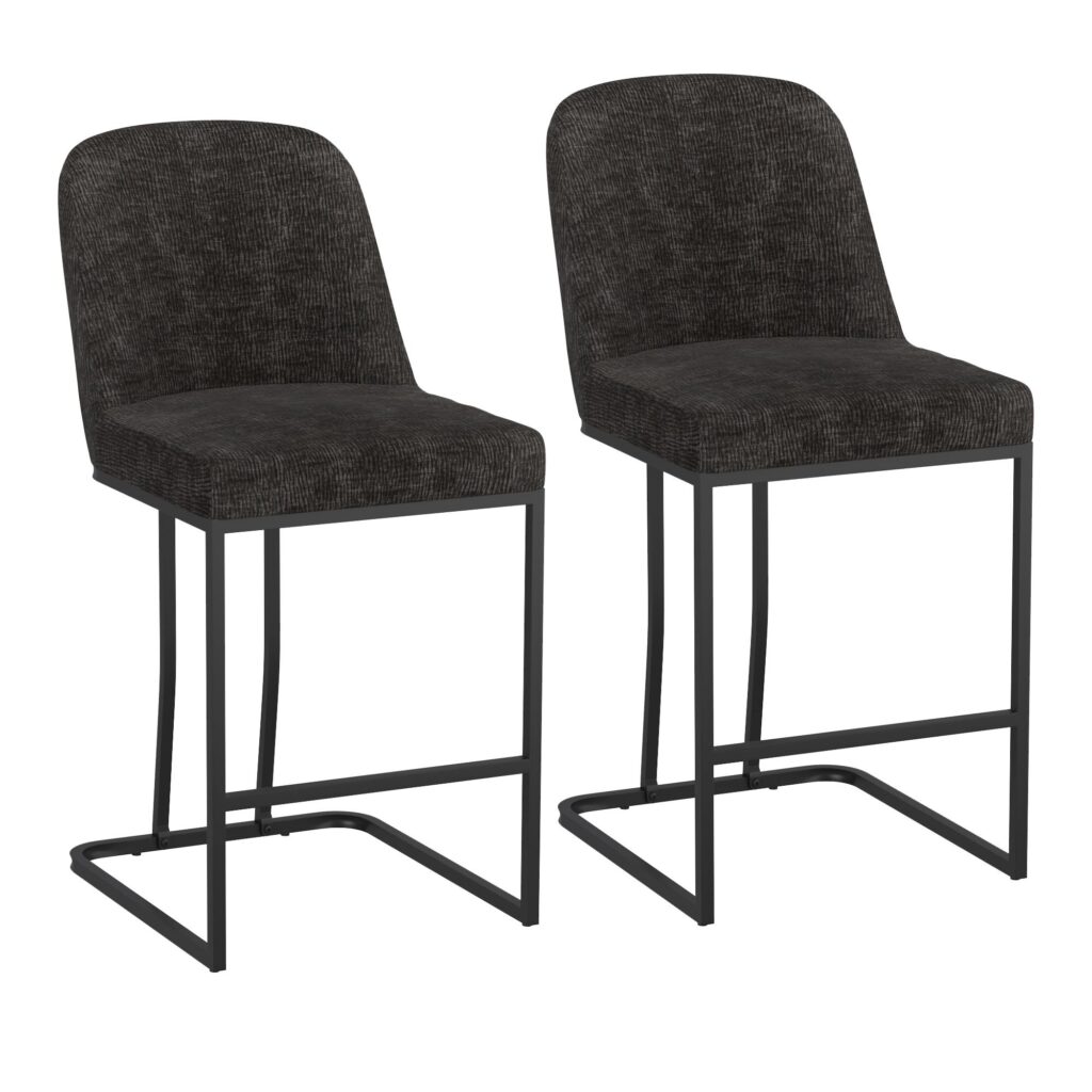 Dario 26" Counter Stool, Set of 2 in Charcoal - Image 7