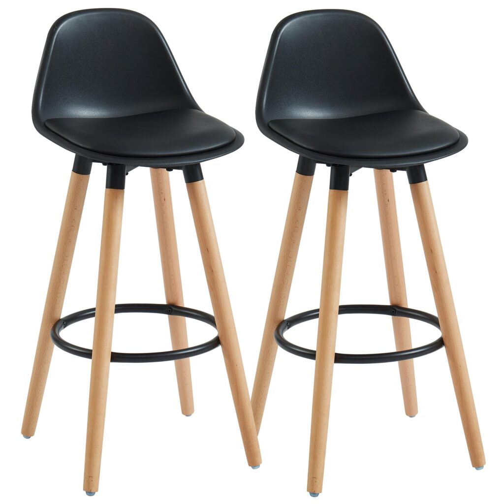 Diablo 26" Counter Stool, Set of 2 in Black and Natural - Image 5
