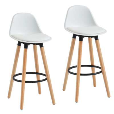 Diablo 26" Counter Stool, Set of 2 in White and Natural 203-352WT 203 352WT 4