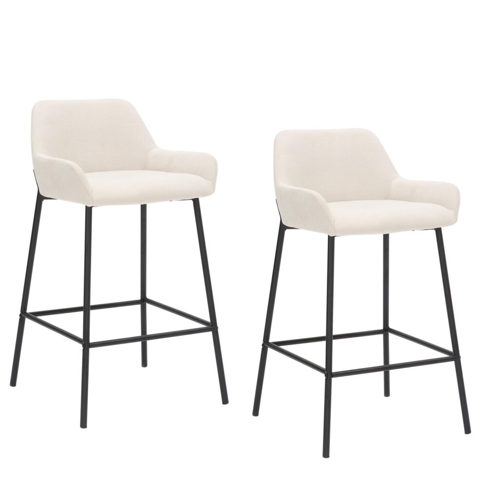 Baily 26" Counter Stool, Set of 2, in Beige and Black - Image 7