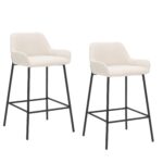 Baily 26" Counter Stool, Set of 2, in Beige and Black 203-541BEG 203 541BEG 6