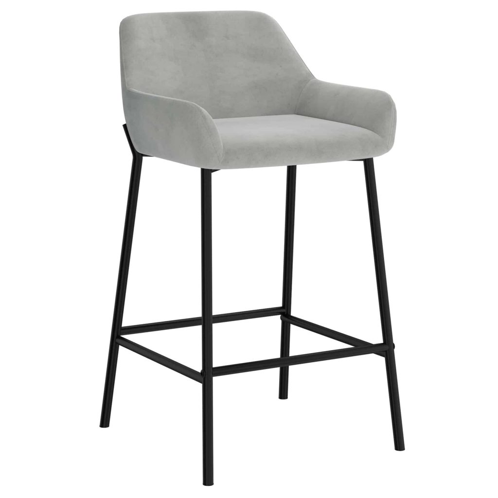 Baily 26" Counter Stool, Set of 2 in Grey and Black 203-541GRY 203 541GRY