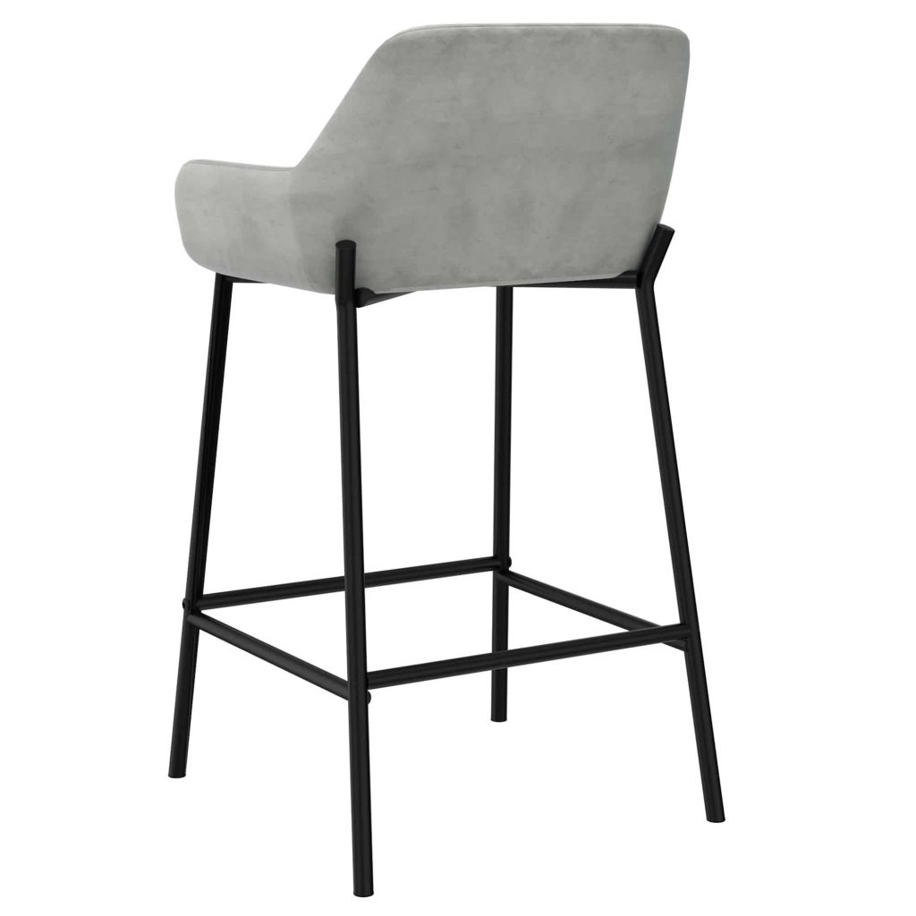 Baily 26" Counter Stool, Set of 2 in Grey and Black - Image 2
