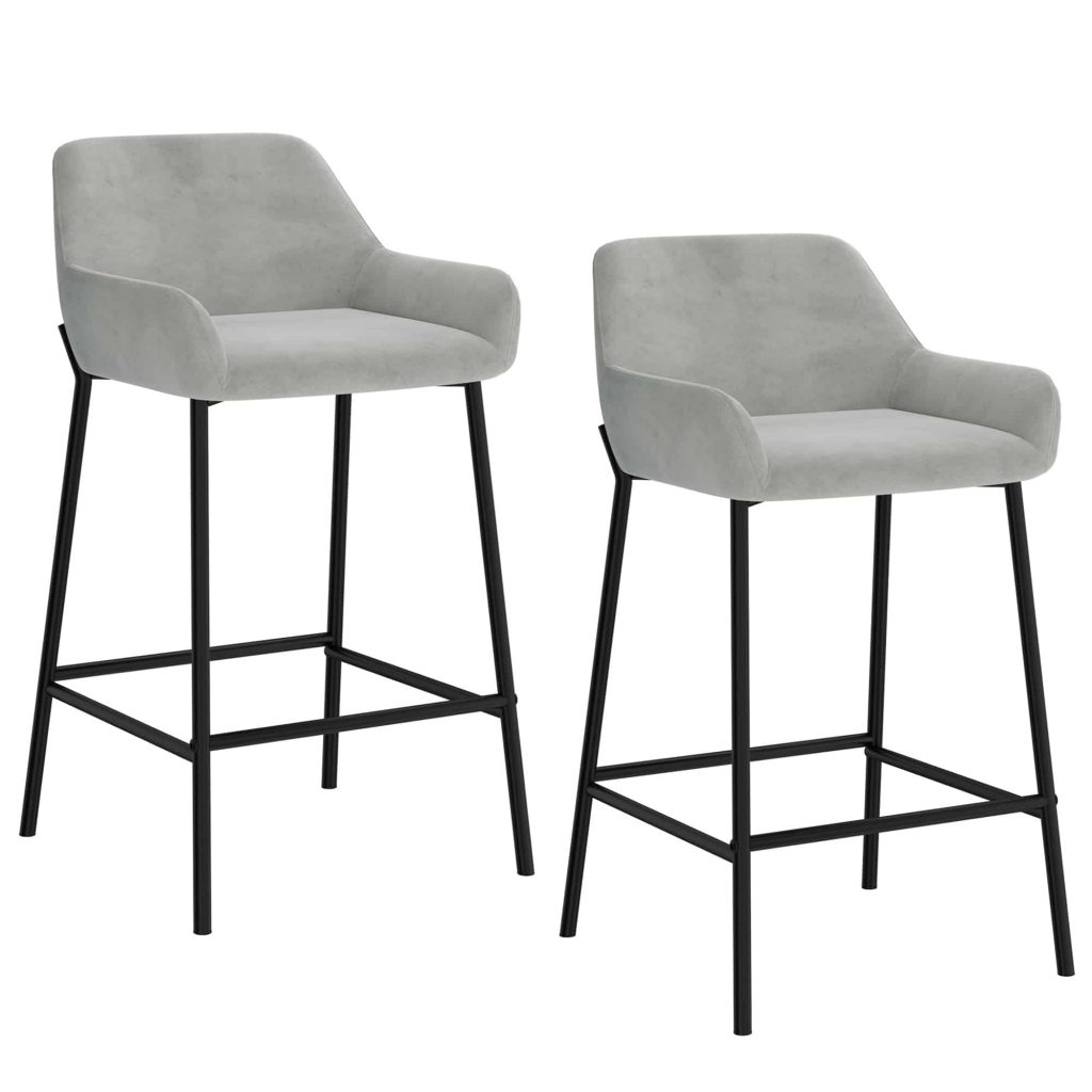 Baily 26" Counter Stool, Set of 2 in Grey and Black - Image 7