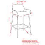 Baily 26" Counter Stool, Set of 2 in Grey and Black 203-541GRY 203 541GRY LD