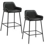 Baily 26" Counter Stool, PU, Set of 2 in Black 203-541PUBK 203 541PUBK 6