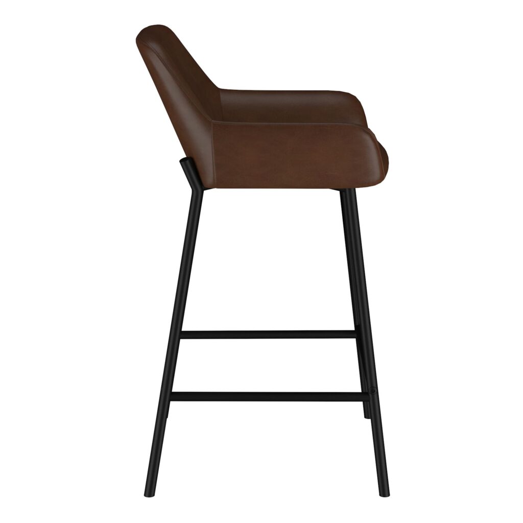 Baily 26" Counter Stool, set of 2, in Brown and Black - Image 4