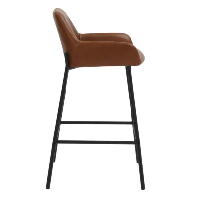 Baily 26" Counter Stool, PU, Set of 2 in Saddle and Black 203-541PUSD 203 541PUSD 3