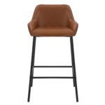Baily 26" Counter Stool, PU, Set of 2 in Saddle and Black 203-541PUSD 203 541PUSD 4