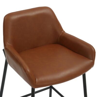 Baily 26" Counter Stool, PU, Set of 2 in Saddle and Black 203-541PUSD 203 541PUSD 5