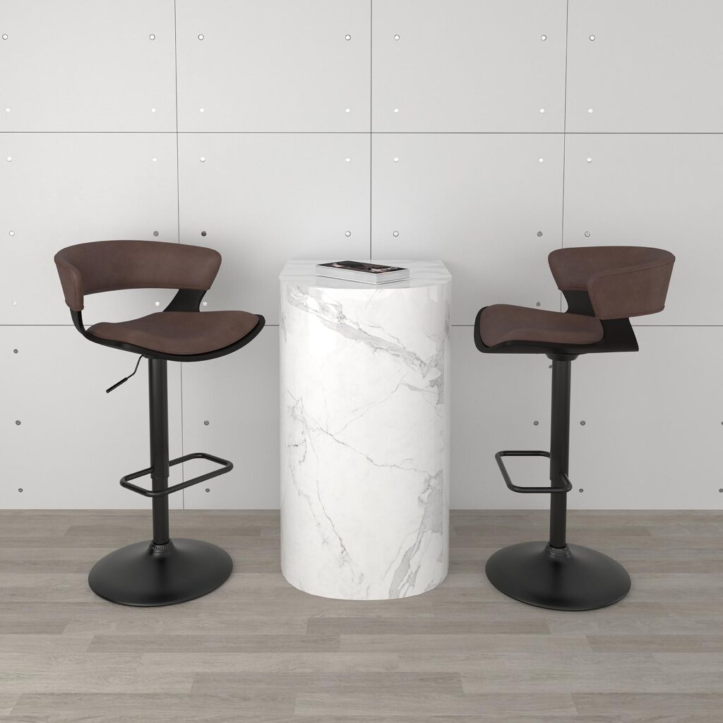Rover Adjustable Air Lift Stool in Brown and Black - Image 2