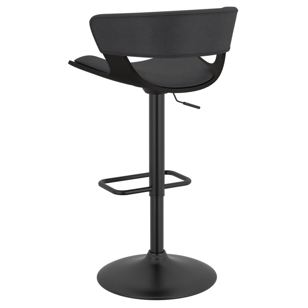 Rover Adjustable Air Lift Stool in Charcoal and Black - Image 3