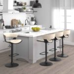 Rover Adjustable Air Lift Stool in Ivory and Black 203-554IV 203 554IV 1