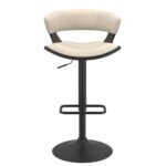 Rover Adjustable Air Lift Stool in Ivory and Black 203-554IV 203 554IV 4