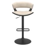 Rover Adjustable Air Lift Stool in Ivory and Black 203-554IV 203 554IV 5