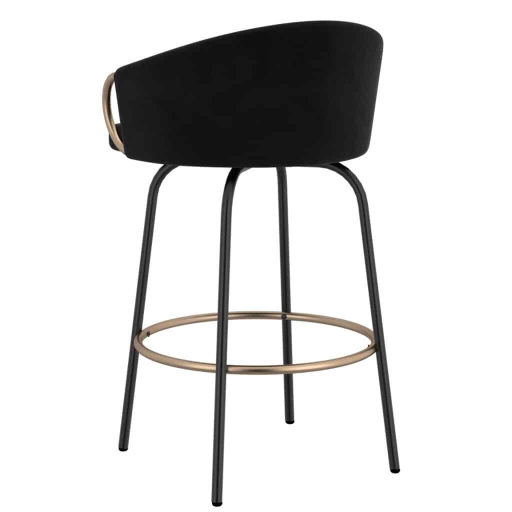 Lavo 26" Counter Stool, Set of 2 in Black and Gold 203-560BLK 203 560BLK 2