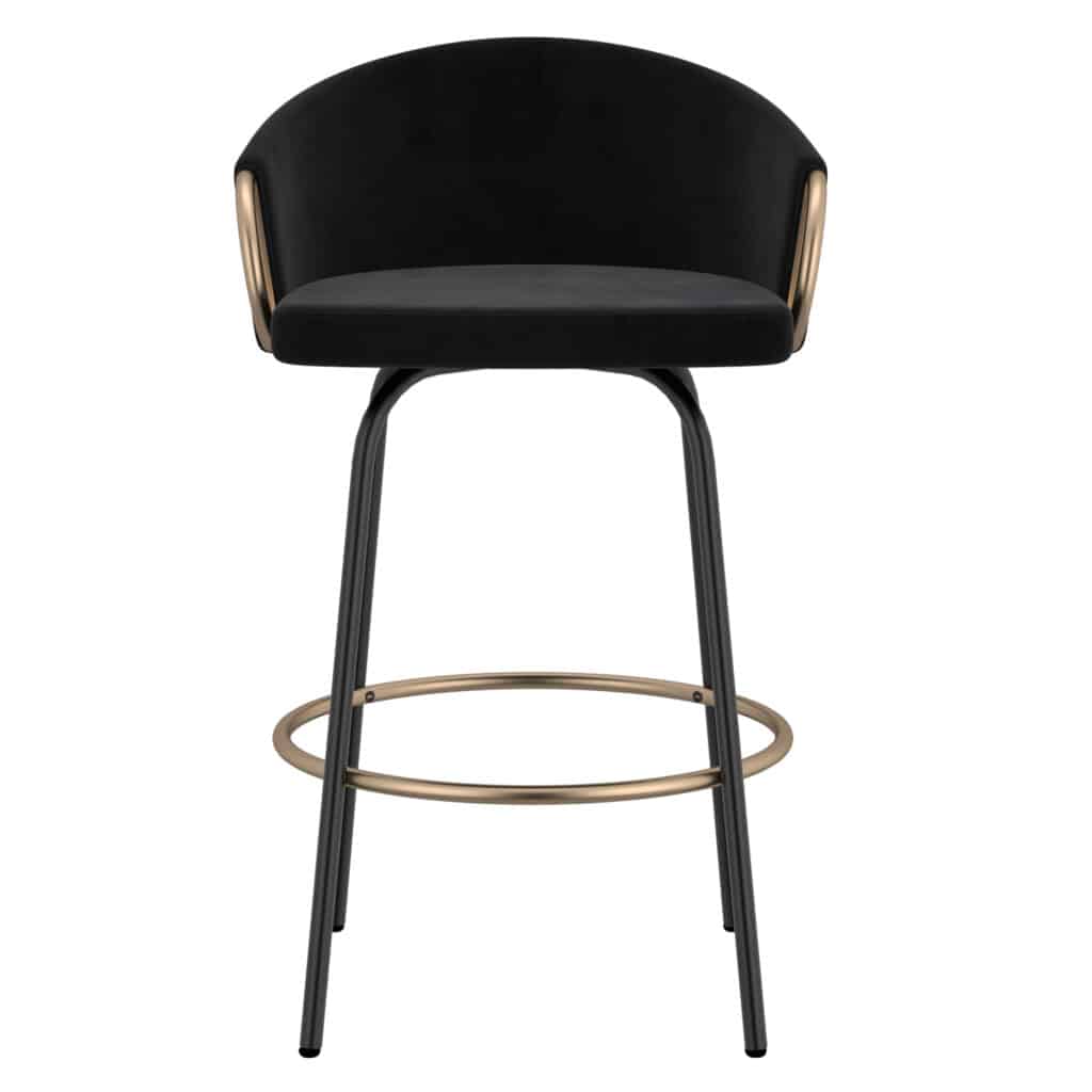 Lavo 26" Counter Stool, Set of 2 in Black and Gold - Image 4