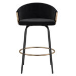 Lavo 26" Counter Stool, Set of 2 in Black and Gold 203-560BLK 203 560BLK 3