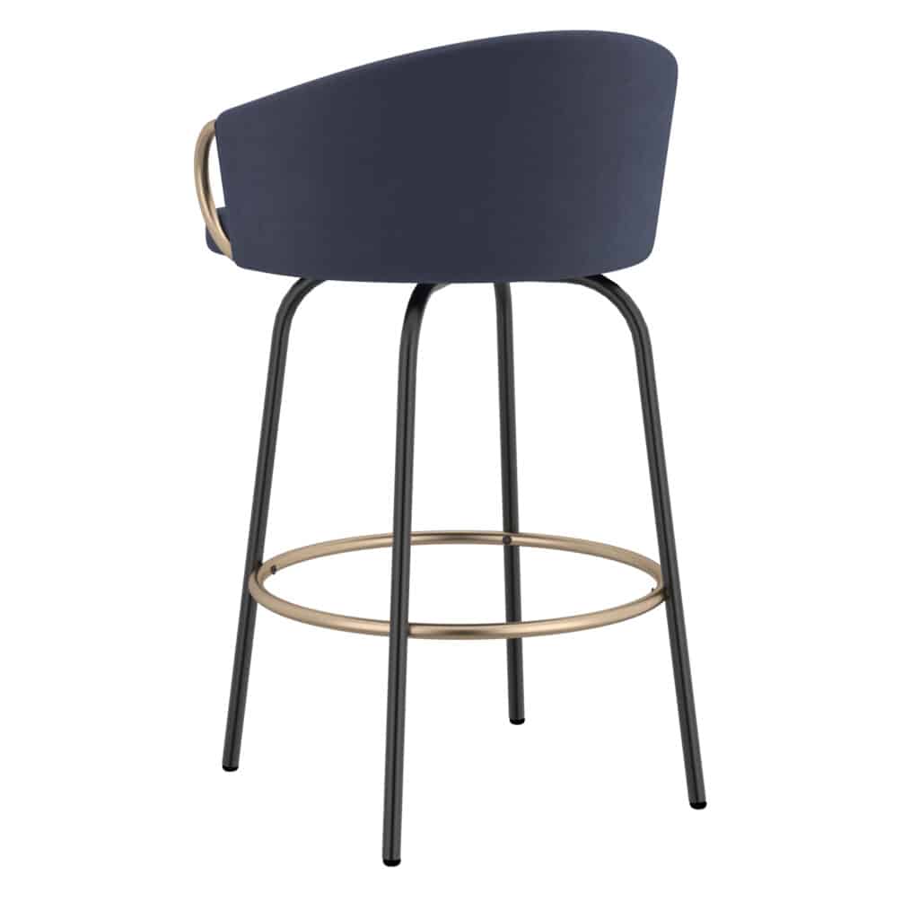 Lavo 26" Counter Stool, Set of 2 in Blue and Black and Gold 203-560BLU 203 560BLU 2