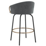 Lavo 26" Counter Stool, Set of 2 in Grey and Black and Gold 203-560GY 203 560GY 2