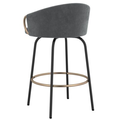 Lavo 26" Counter Stool, Set of 2 in Grey and Black and Gold 10 Lavo 26" Counter Stool, Set of 2 in Grey and Black and Gold 203-560GY 203 560GY 2