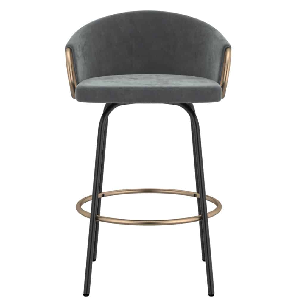 Lavo 26" Counter Stool, Set of 2 in Grey and Black and Gold 203-560GY 203 560GY 3