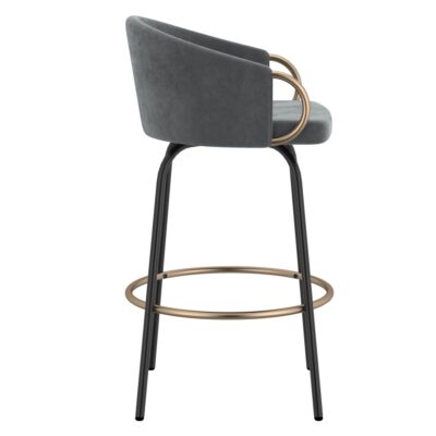 Lavo 26" Counter Stool, Set of 2 in Grey and Black and Gold 12 Lavo 26" Counter Stool, Set of 2 in Grey and Black and Gold 203-560GY 203 560GY 4
