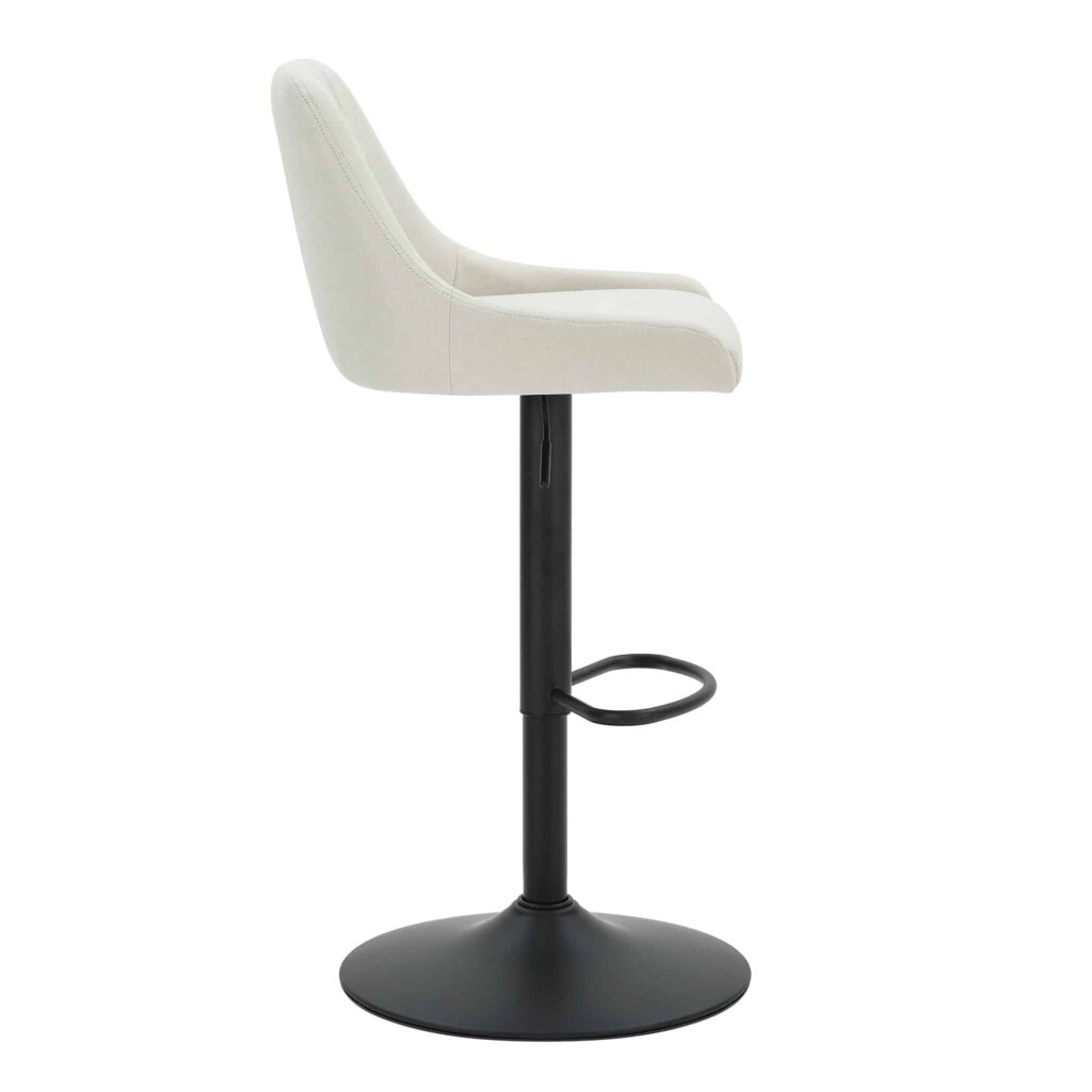 Kron Adjustable Height Air-Lift Swivel Stool, Set of 2, in Beige Fabric - Image 4